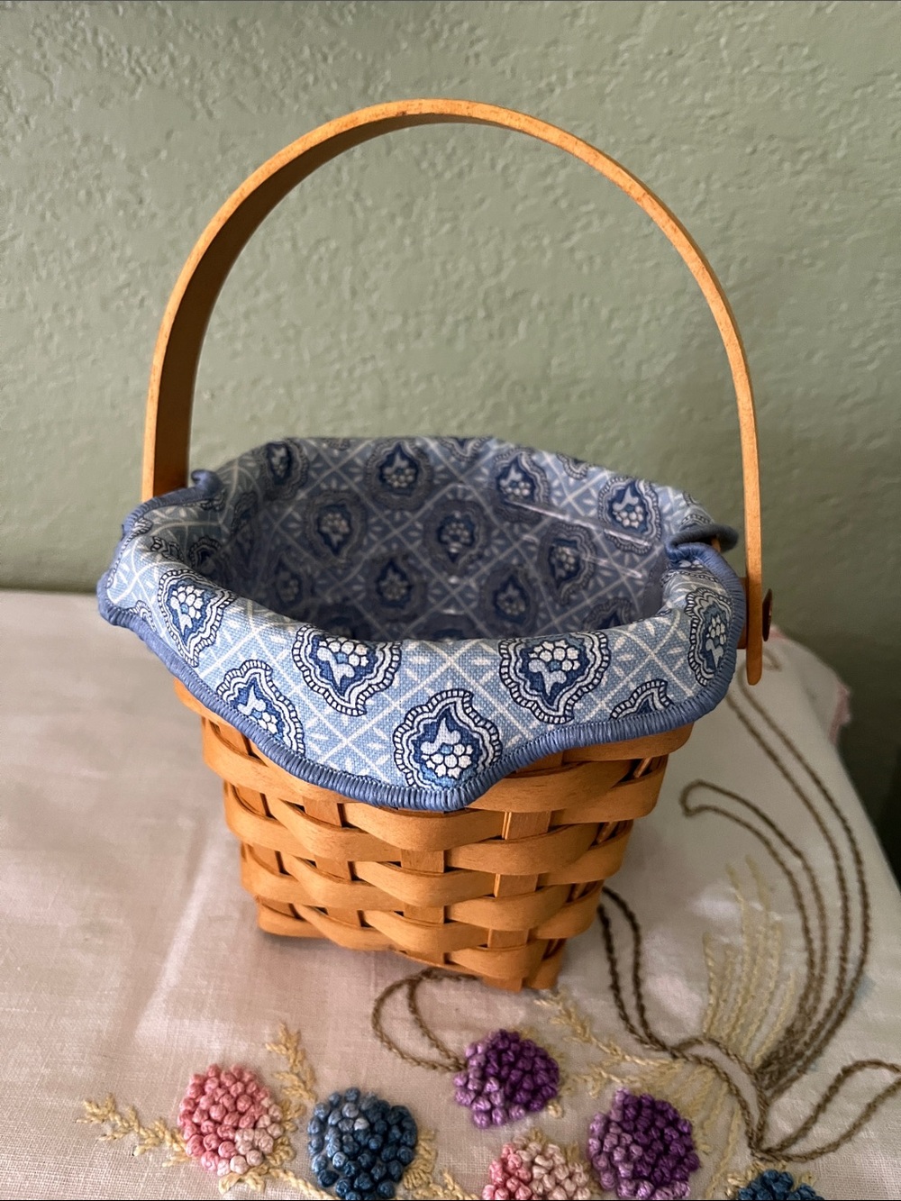 Longaberger 2001 Horizon of Hope Basket Paisley Liner Protector